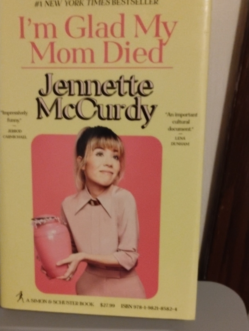 Jennette McCurdy 'I'm Glad My Mom Died' Hardcover Book - Yellow & Pink